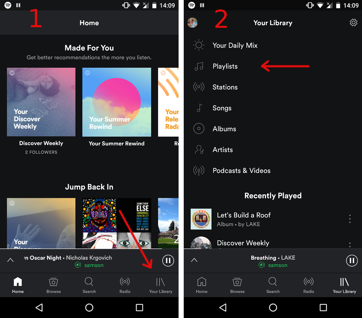 Spotify phone app first view